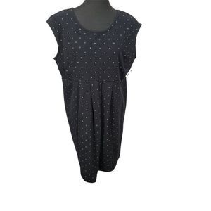 Old Navy Womens Scoop‎ Neck Black light blue dots Maternity Dress Size XL